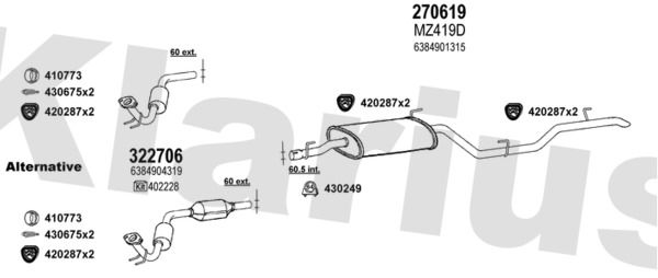 Układ wydechowy KLARIUS 600589E