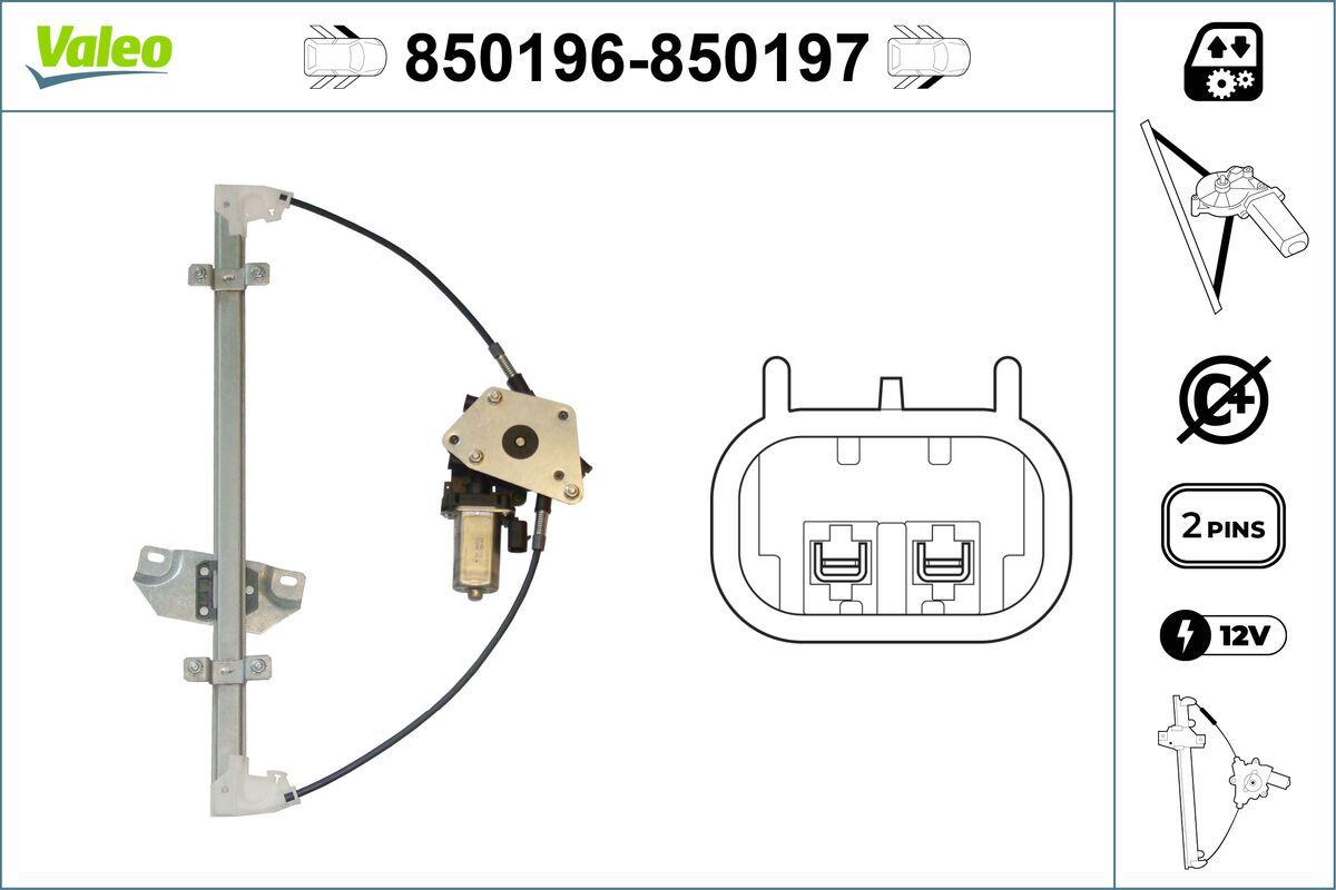 Mecanism actionare geam VALEO 850196