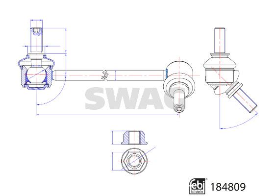 Drążek / wspornik, stabilizator SWAG 33 10 9579