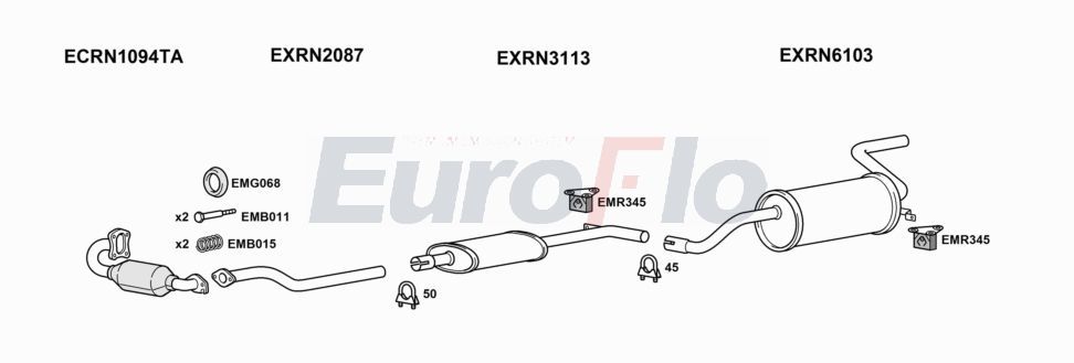 Układ wydechowy EUROFLO RNMOD121008