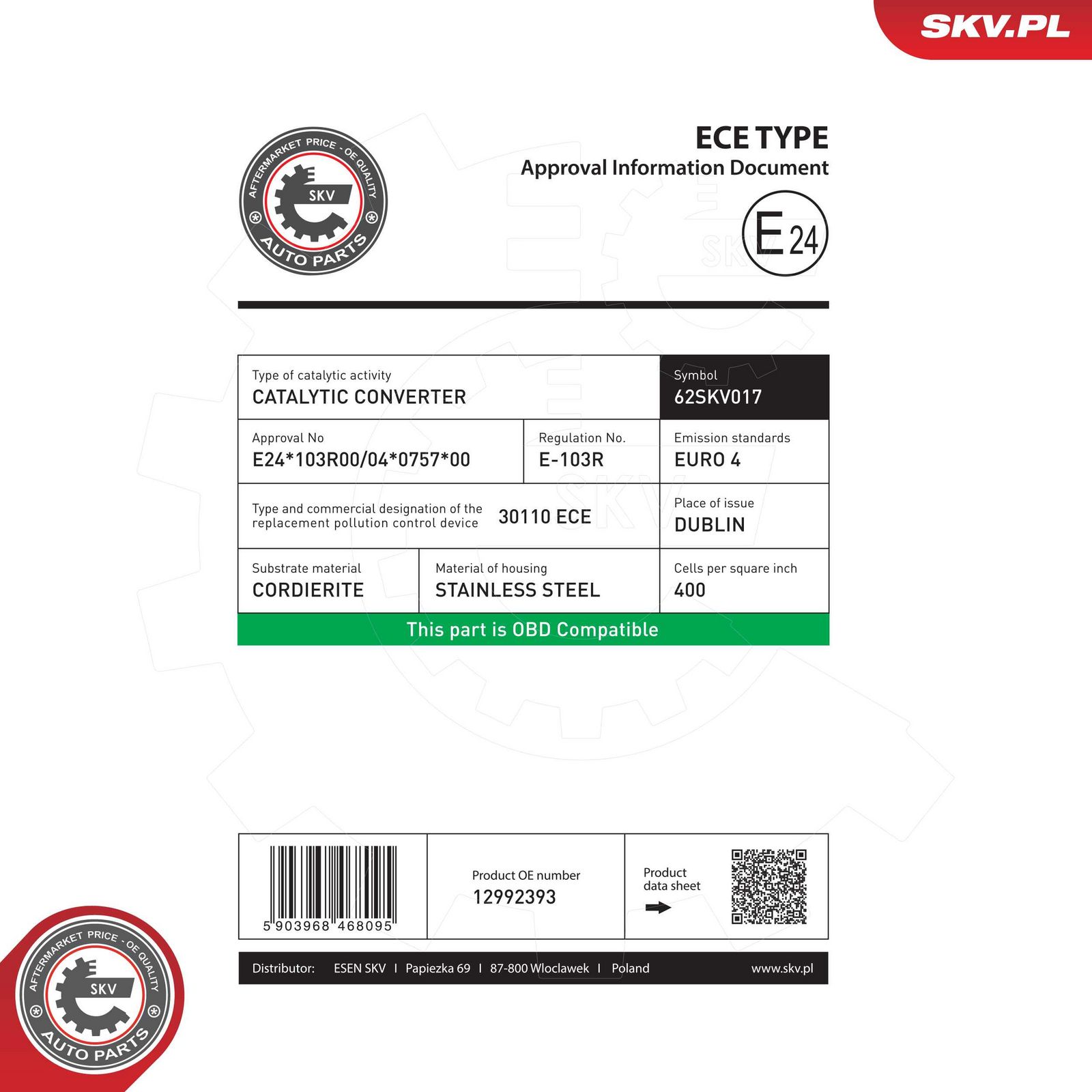 Catalizator ESEN SKV 62SKV017