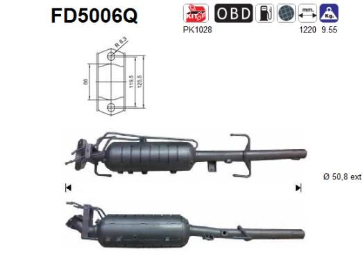 Filtr sadzy / filtr cząstek stałych, układ wydechowy AS RFY62055X