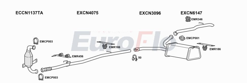 Układ wydechowy EUROFLO CNDIS16D6001C