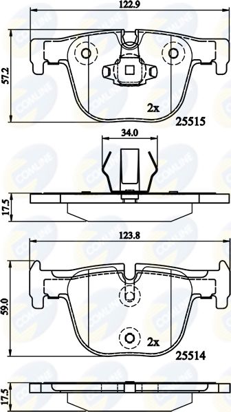Zestaw klocków hamulcowych, hamulce tarczowe COMLINE CBP02147