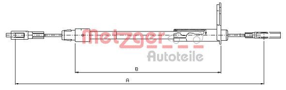 Cablu, frana de parcare METZGER 10.9442