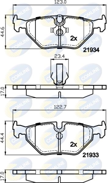 Zestaw klocków hamulcowych, hamulce tarczowe COMLINE CBP01024
