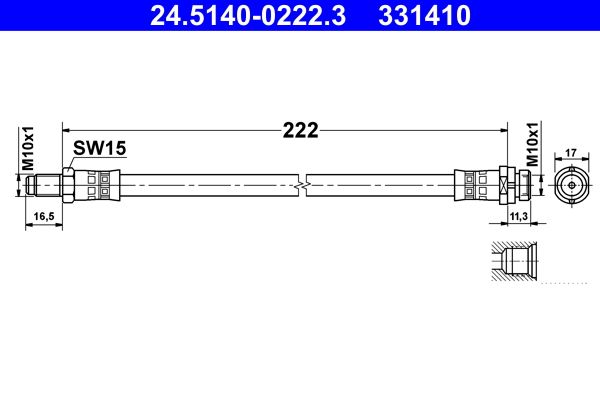 Brzdová hadice ATE 24.5140-0222.3