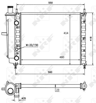 Chladič, chlazení motoru NRF 58016