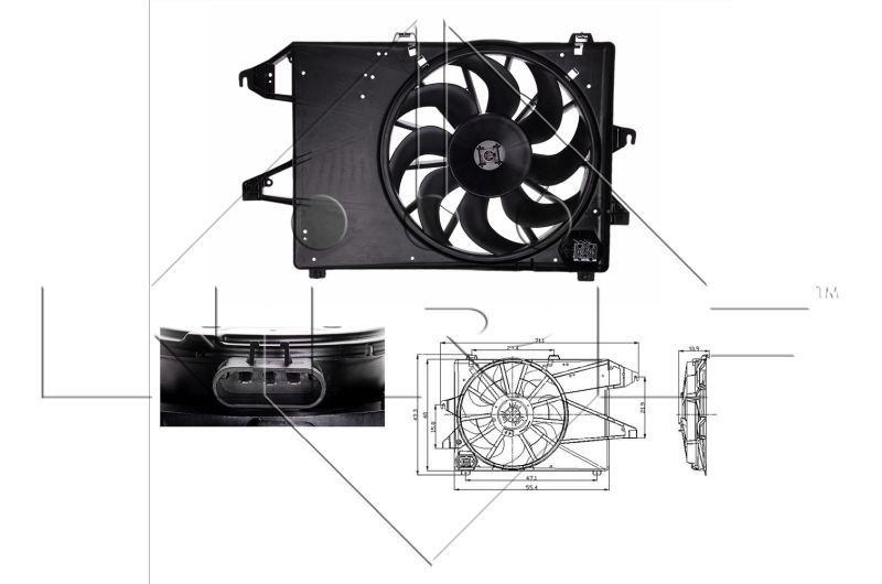 Ventilátor chladenia motora NRF 47004