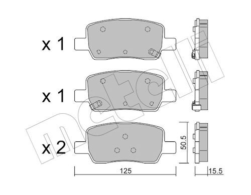 set placute frana,frana disc METELLI 22-1304-0