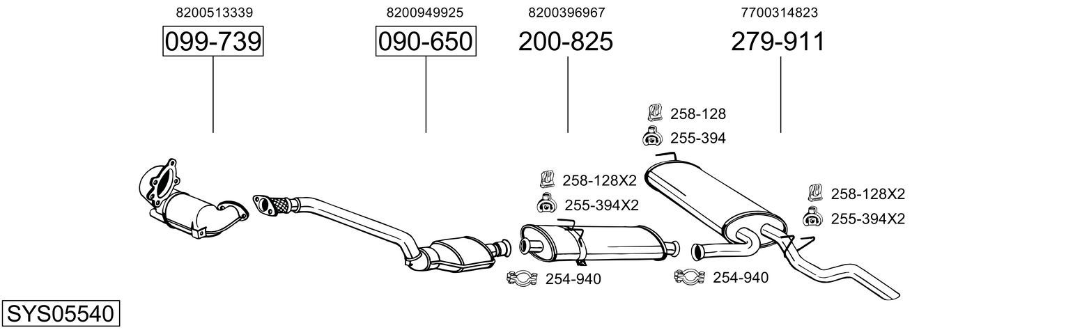 Układ wydechowy BOSAL SYS05540
