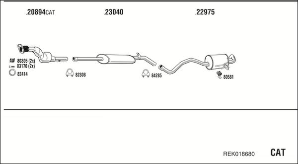 Układ wydechowy WALKER REK018680