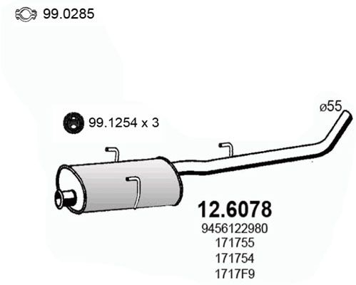 Tłumik środkowy ASSO 12.6078