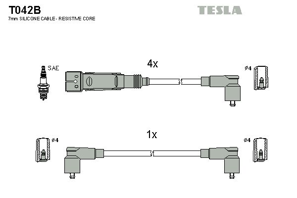 Sada kabelů pro zapalování TESLA T042B