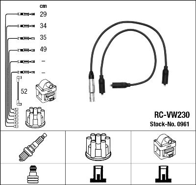 Sada kabelů pro zapalování NGK RCVW230