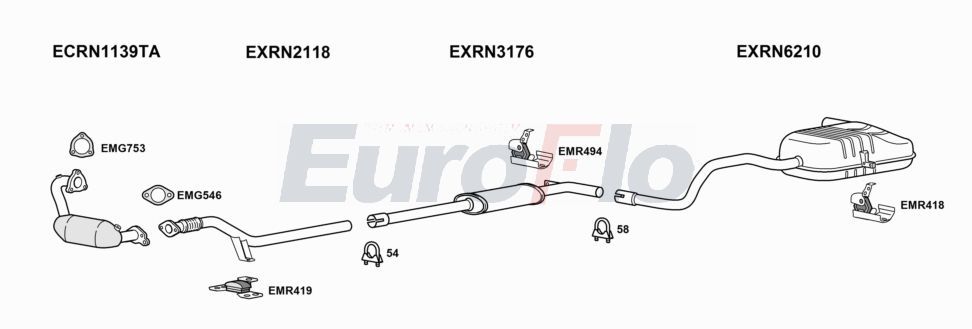 Układ wydechowy EUROFLO RNMEG124005D