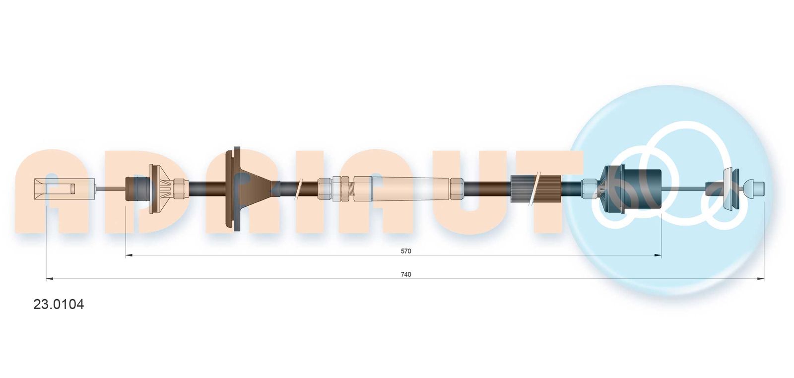 Cablu ambreiaj ADRIAUTO 23.0104