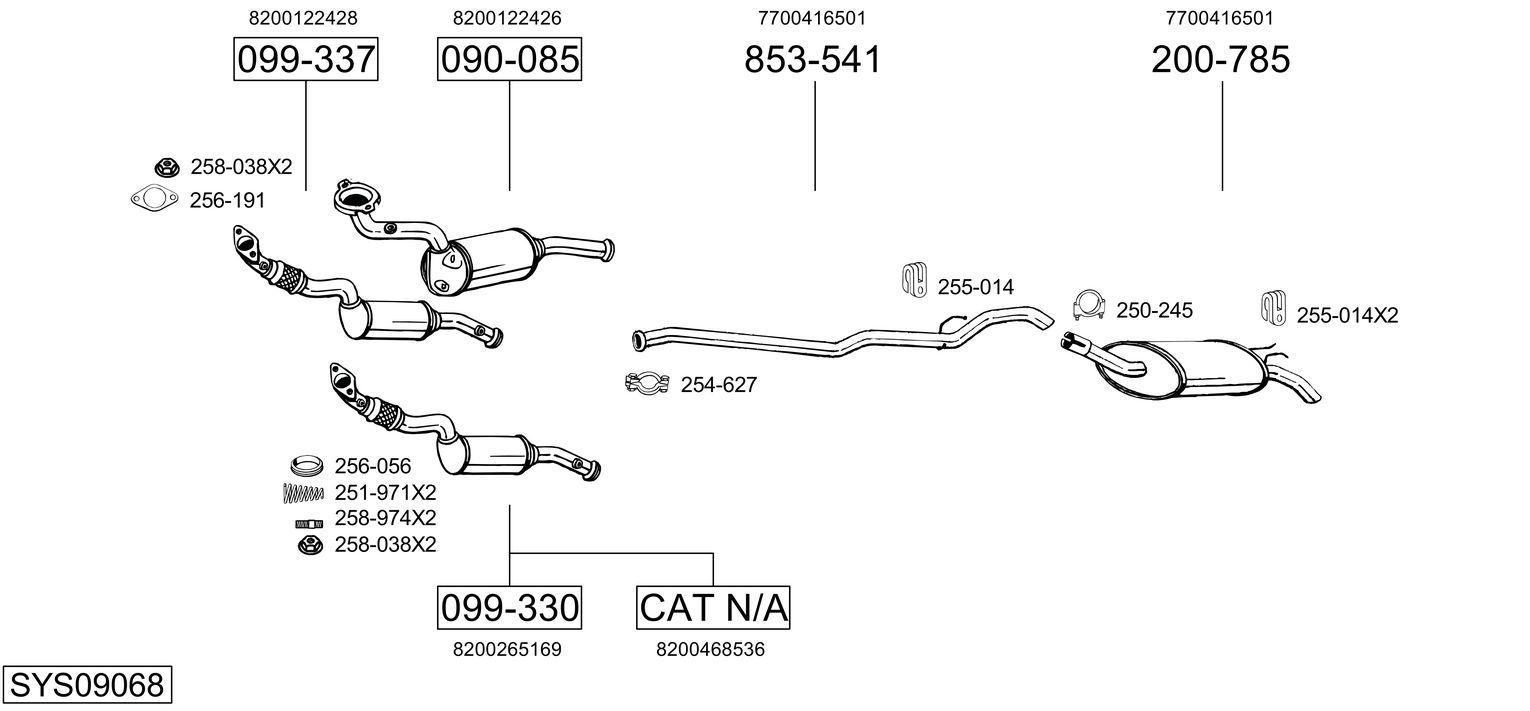 Układ wydechowy BOSAL SYS09068