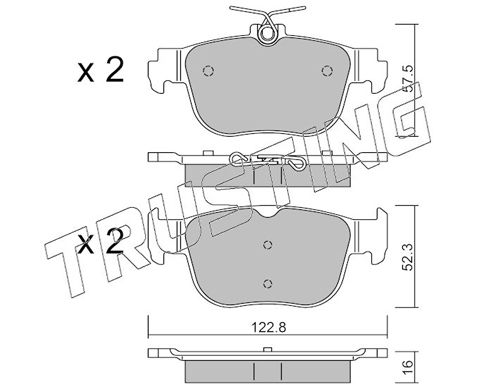 Zestaw klocków hamulcowych, hamulce tarczowe TRUSTING 1281.0