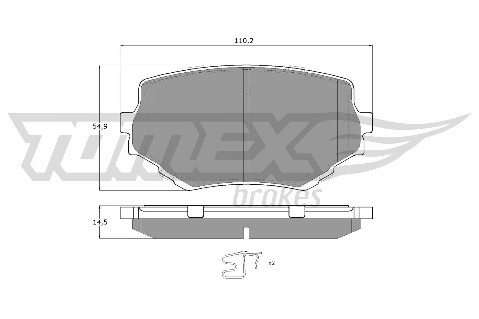Sada brzdových platničiek kotúčovej brzdy TOMEX Brakes 13-60