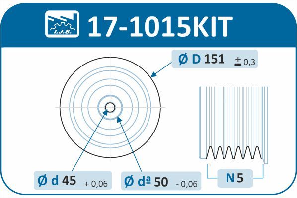 Levně Sada řemenice, kliková hřídel IJS GROUP 17-1015KIT