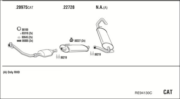 Układ wydechowy WALKER RE94130C