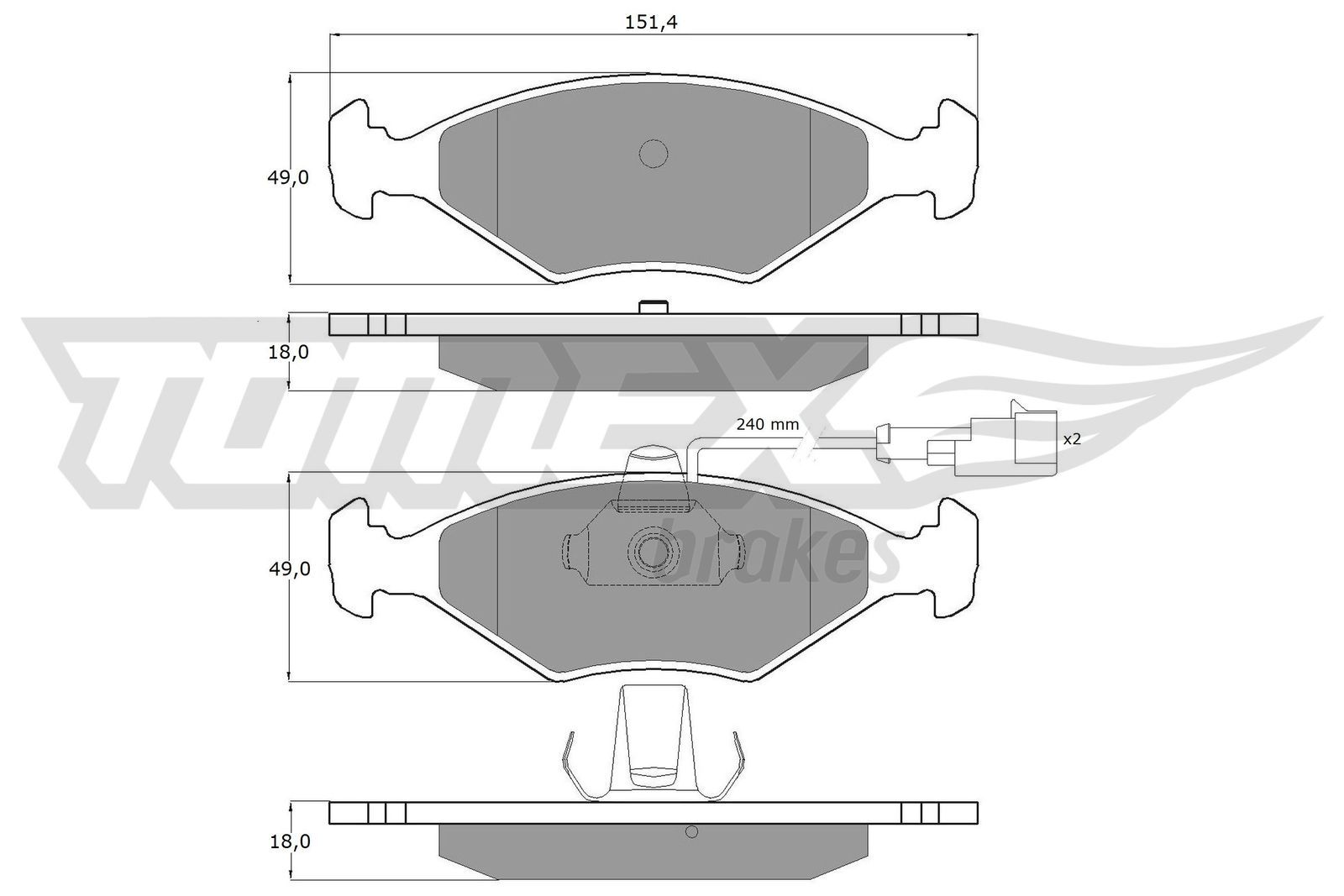 Sada brzdových destiček, kotoučová brzda TOMEX Brakes 10-794