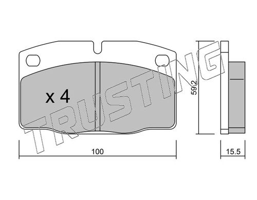 Zestaw klocków hamulcowych, hamulce tarczowe TRUSTING 046.0