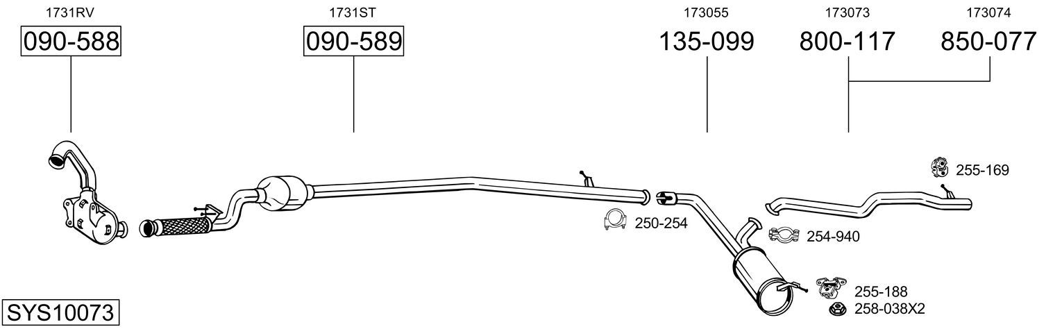 Układ wydechowy BOSAL SYS10073