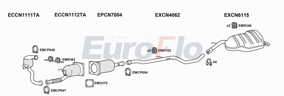 Układ wydechowy EUROFLO CNC522D2001