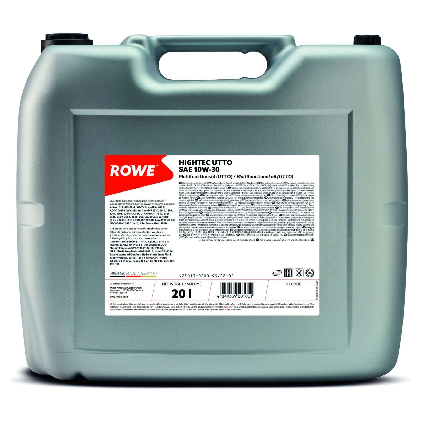 lubrificant universal ROWE HIGHTEC UTTO SAE 10W-30 25013-0200-99