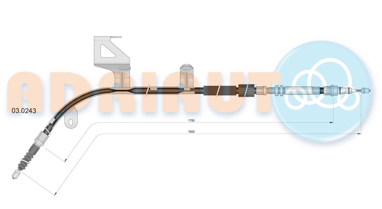 Cablu, frana de parcare ADRIAUTO 03.0243
