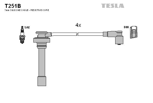 Sada kabelů pro zapalování TESLA T251B