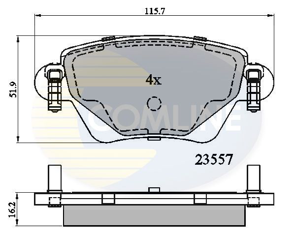 Zestaw klocków hamulcowych, hamulce tarczowe COMLINE CBP01114