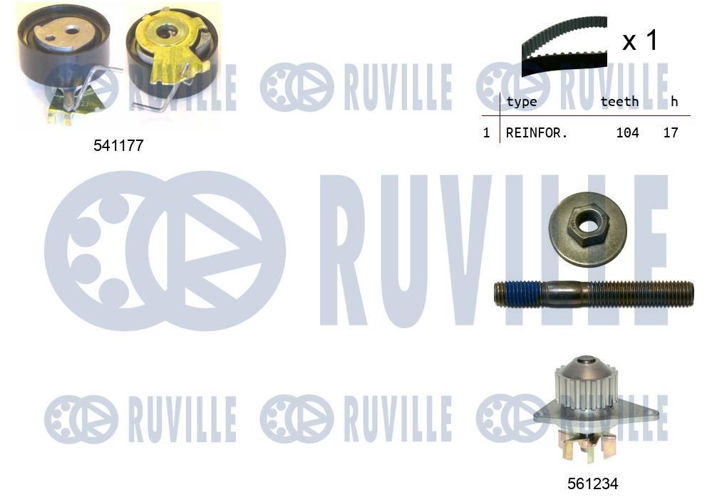 Pompa wodna + zestaw paska rozrządu RUVILLE 5500511