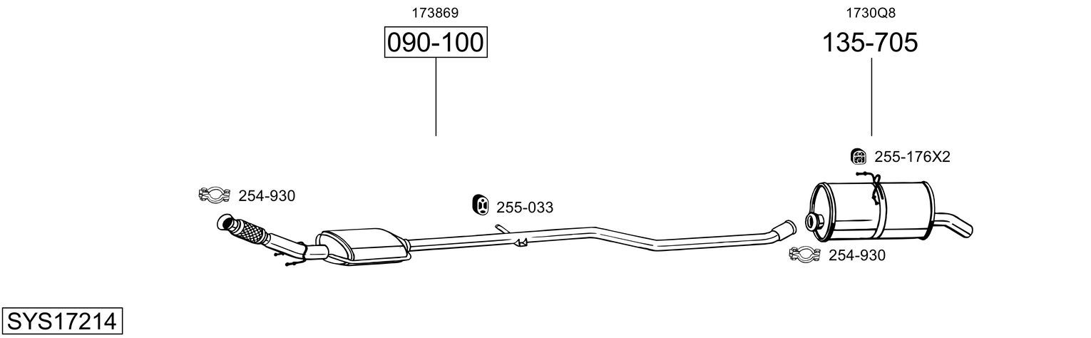 Układ wydechowy BOSAL SYS17214
