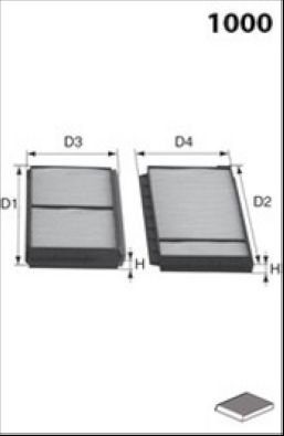 Filtr, wentylacja przestrzeni pasażerskiej LUCAS FILTERS LFCP338S