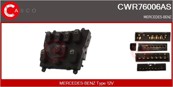 Spínač, zvedací zařízení oken CASCO CWR76006AS