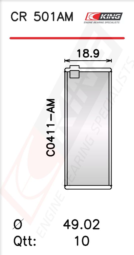 Cuzinet bielă KING CR 501AM0.25
