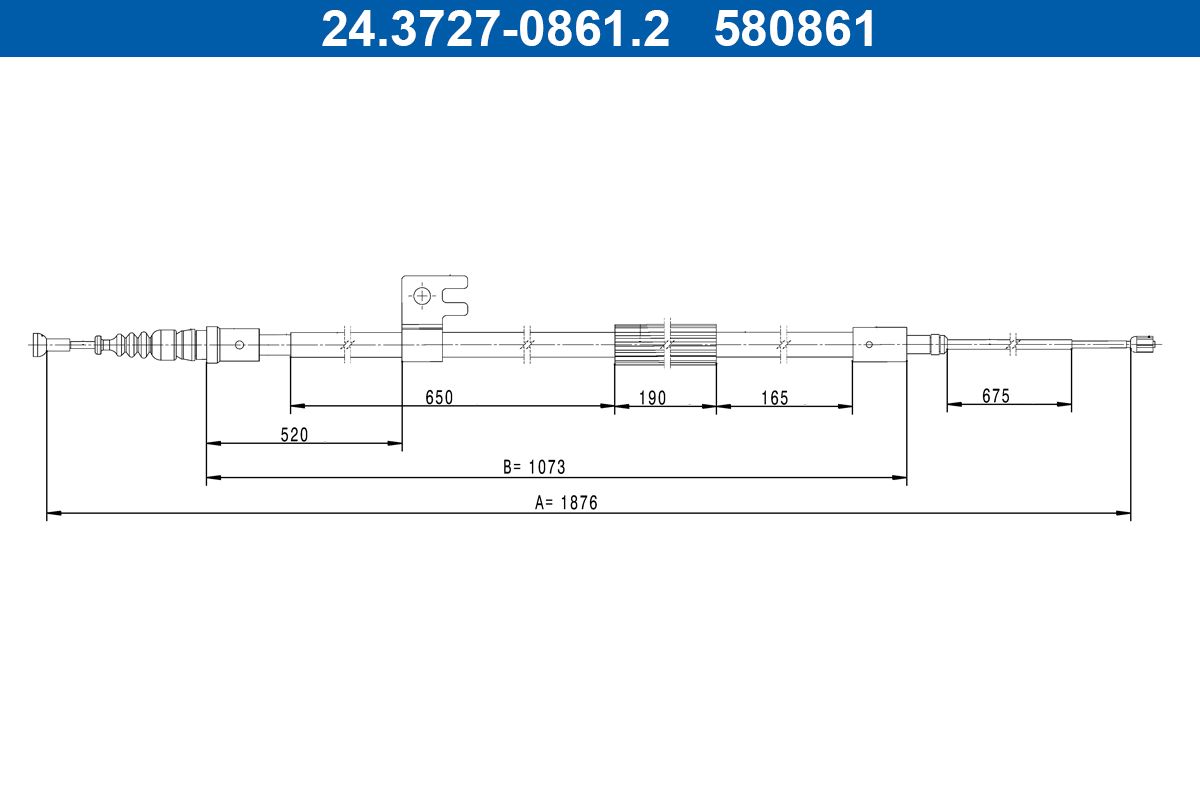 Cablu, frana de parcare ATE 24.3727-0861.2
