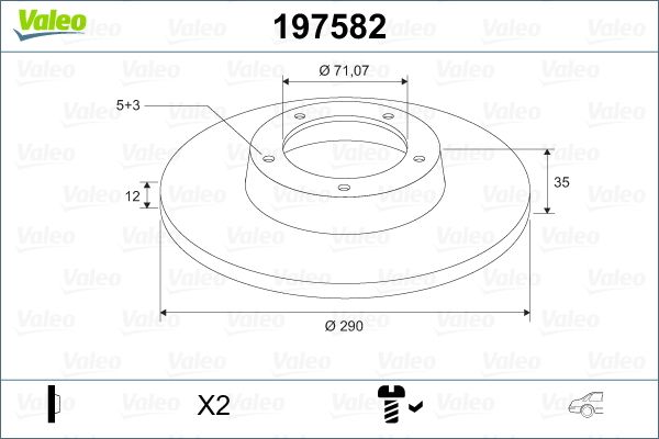Tarcza hamulcowa VALEO 197582