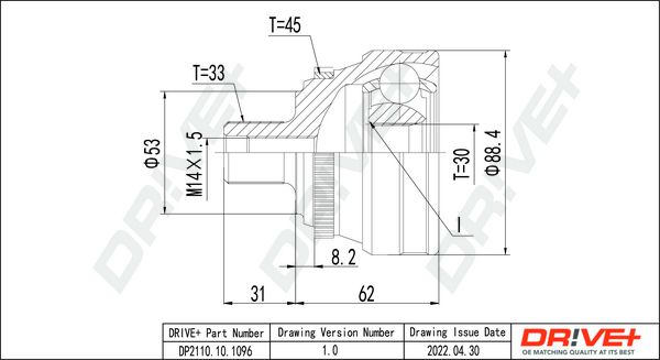 Zestaw przegubu, wał napędowy DR!VE+ DP2110.10.1096