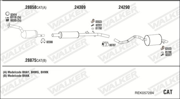 Układ wydechowy WALKER REK057284