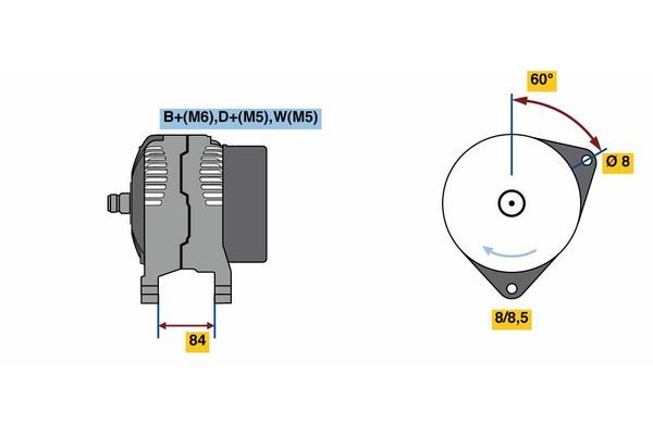Alternator BOSCH 0 986 080 820