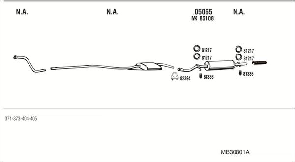 Układ wydechowy WALKER MB30801A