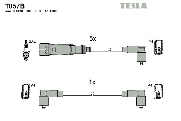 Sada kabelů pro zapalování TESLA T057B