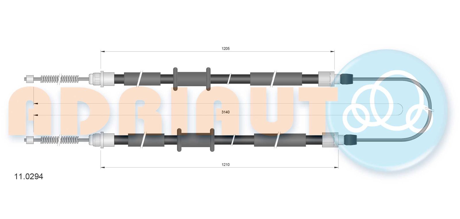 Cablu, frana de parcare ADRIAUTO 11.0294