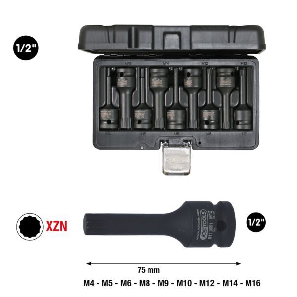 Set capete chei tubulare impact KS TOOLS 911.0944