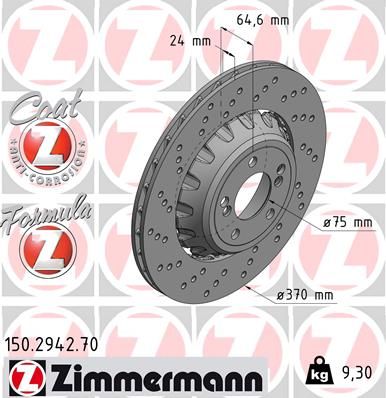 Brzdový kotouč ZIMMERMANN 150.2942.70