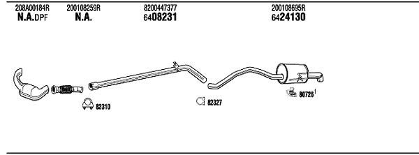 Układ wydechowy WALKER REK005855A